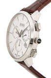 Hugo Boss Slim Chronograph White Dial Brown Leather Strap Watch For Men - 1513263 Buy Now By Hugo Boss