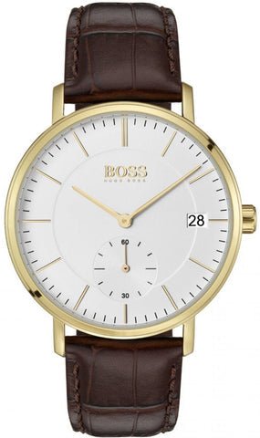 Hugo Boss Corporal White Dial Brown Leather Strap Watch for Men - 1513640 Buy Now By Hugo Boss