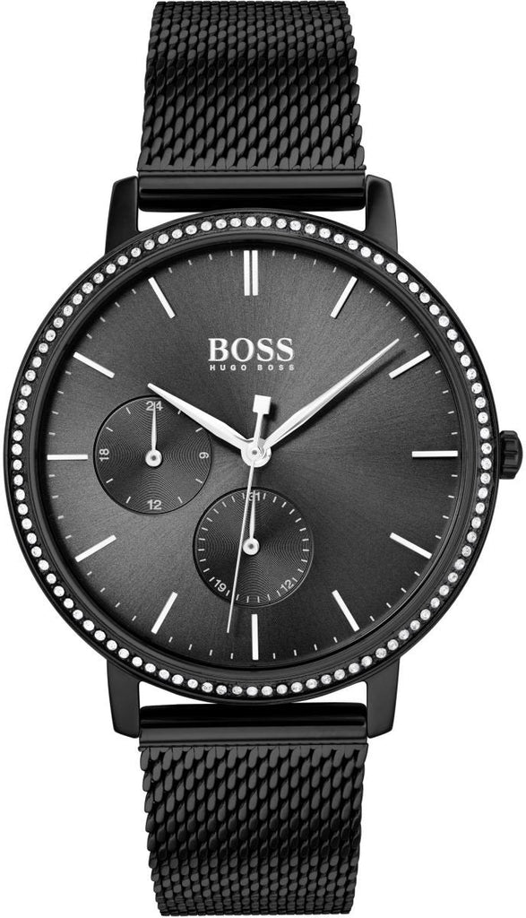 Hugo Boss Infinity Black Dial Black Mesh Bracelet Watch for Women -1502521 Buy Now By Hugo Boss