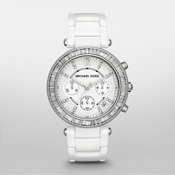 Michael Kors Parker White Dial White Leather Strap Watch for Women - MK5848 Buy Now By Michael Kors