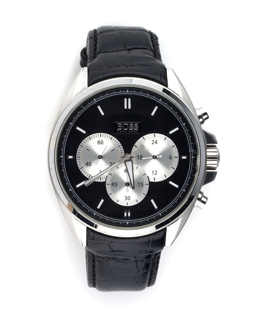 Hugo Boss Driver Black Dial Black Leather Strap Watch for Men - 1512879 Buy Now By Hugo Boss