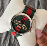 Gucci Le Marche des Merveilles Red & Green Dial Red & Green Nylon Strap Unisex Watch - YA1264060 Buy Now By Gucci