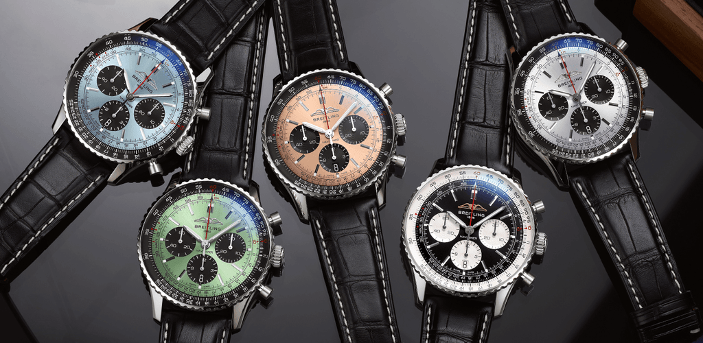 Breitling Navitimer B01 Chronograph 43 Green Dial Black Leather Strap Watch for Men - AB0138241L1P1 Buy Now By Breitling