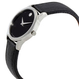 Movado Museum Classic Black Dial Black Leather Strap Watch For Women - 0607015 Buy Now By Movado