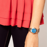 Marc Jacobs Amy Blue Dial Gold Steel Strap Watch for Women - MBM3303 Buy Now By Marc Jacobs