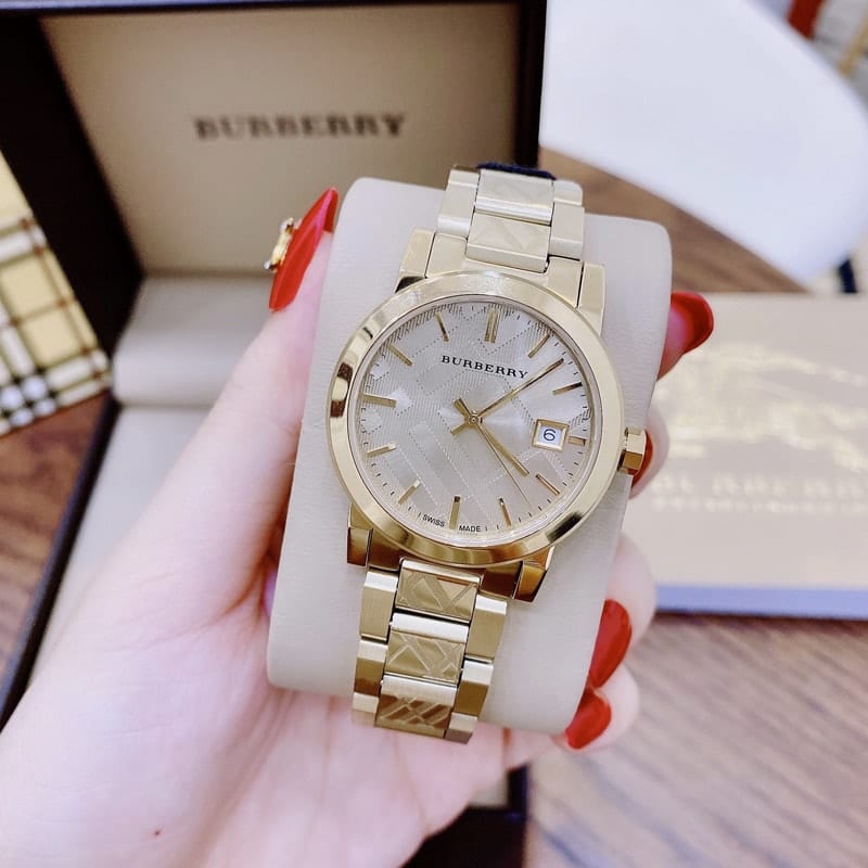 Burberry The City Gold Dial Gold Steel Strap Watch for Women - BU9145 Buy Now By Burberry