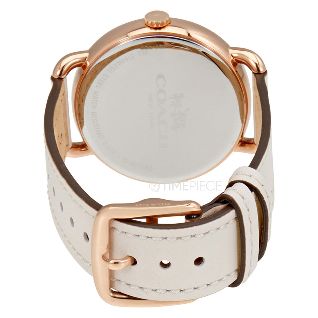Coach Delancey White Dial White Leather Strap Watch for Women - 14502716 Buy Now By Coach