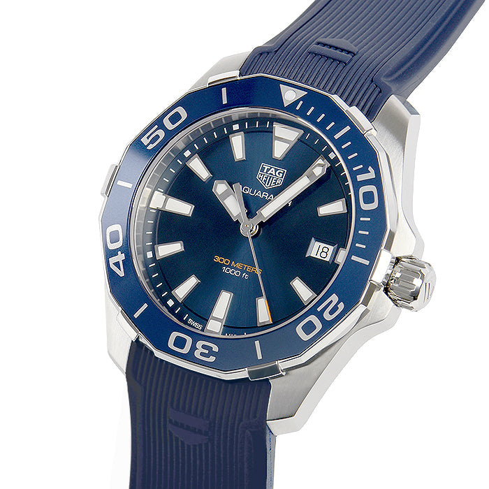 Tag Heuer Aquaracer Blue Dial Blue Rubber Strap Watch for Men - WAY111C.FT6155 Buy Now By Tag Heuer