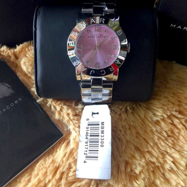 Marc Jacobs Amy Life Pink Dial Silver Steel Strap Watch for Women - MBM3300 Buy Now By Marc Jacobs