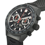 Tag Heuer Carrera Automatic Chronograph Black Dial Black Rubber Strap Watch for Men - CBG2A90.FT6173 Buy Now By Tag Heuer