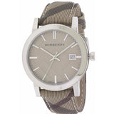 Burberry The City Beige Dial Chequered Brown Leather Strap Watch for Women - BU9029 Buy Now By Burberry