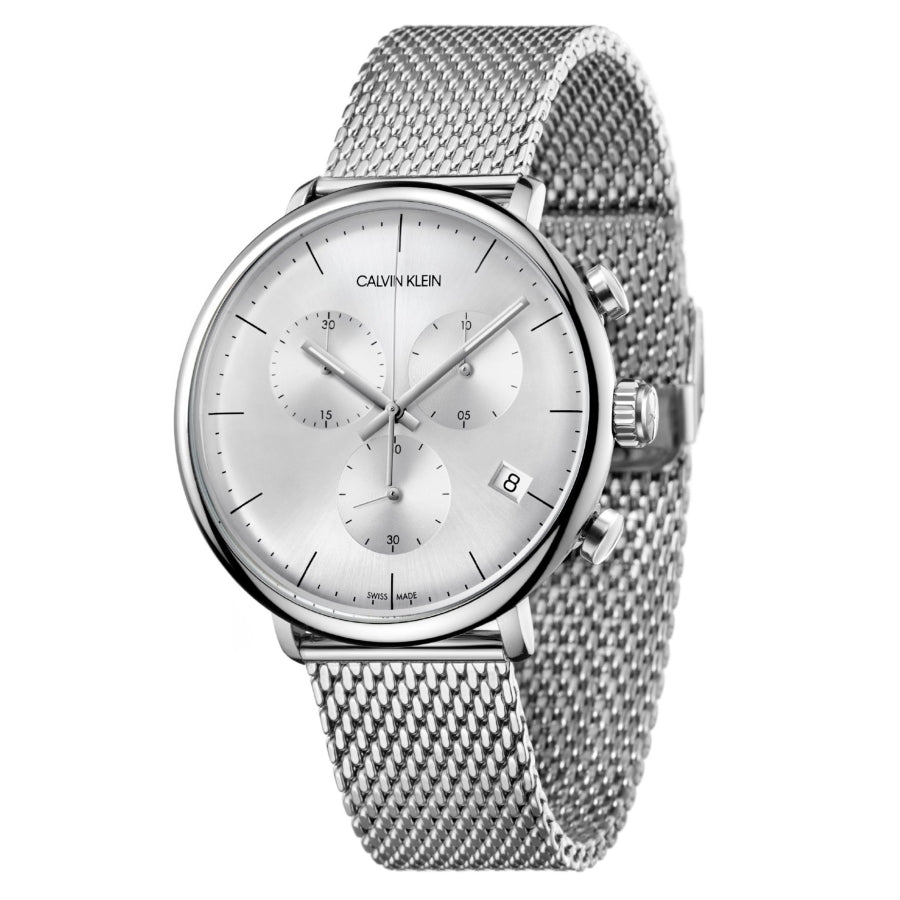 Calvin Klein High Noon Silver Dial Silver Mesh Bracelet Watch for Men - K8M27126 Buy Now By Calvin Klein