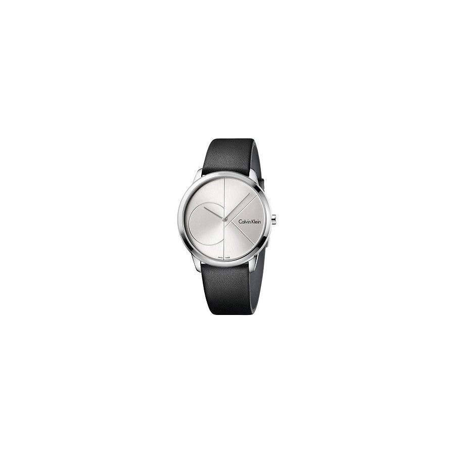 Calvin Klein Minimal Silver Dial Black Leather Strap Watch for Men - K3M211CY Buy Now By Calvin Klein