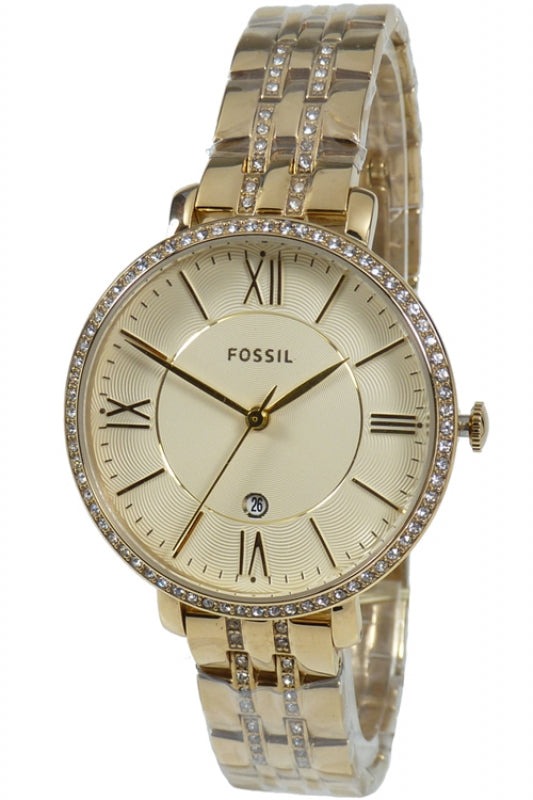 Fossil Jacqueline Gold Dial Gold Steel Strap Watch for Women - ES3547 Buy Now By Fossil