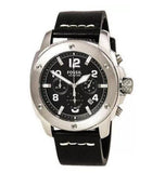 Fossil Modern Machine Chronograph Black Dial Black Leather Strap Watch for Men - FS4928 Buy Now By Fossil