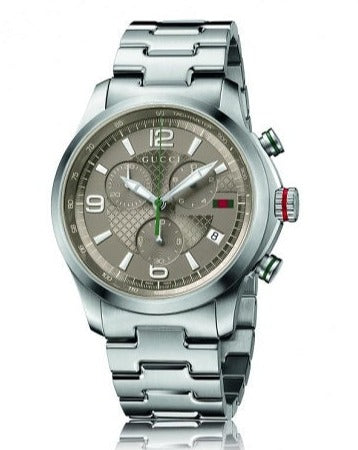 Gucci G Timeless Brown Dial Silver Steel Strap Watch For Men - YA126248 Buy Now By Gucci