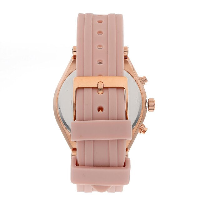 Guess Heiress Diamonds Rose Gold Dial Pink Rubber Strap Watch for Women - GW0407L3 Buy Now By Guess