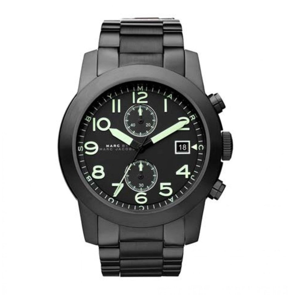 Marc Jacobs Larry Chronograph Black Dial Black Steel Strap Watch for Men - MBM5032 Buy Now By Marc Jacobs