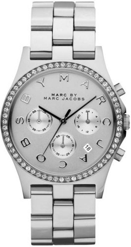 Marc Jacobs Henry Glitz Chronograph Silver Dial Silver Steel Strap Watch for Women - MBM9017 Buy Now By Marc Jacobs