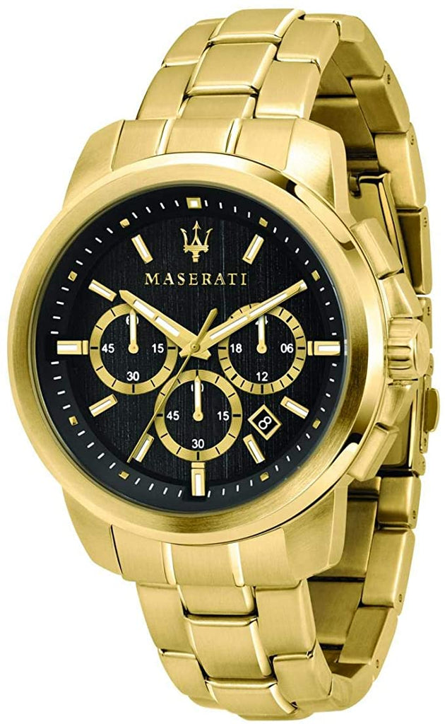 Maserati Successo 44mm Black Dial Gold Stainless Steel Strap Watch For Men - R8873621013 Buy Now By Maserati