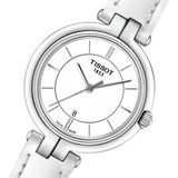 Tissot T Lady Flamingo White Dial White Leather Strap Watch For Women - T094.210.16.011.00 Buy Now By Tissot