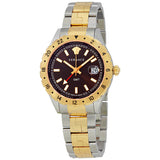 Versace Hellenyium GMT Black Dial Two Tone Steel Strap Watch for Men - V11040015 Buy Now By Versace