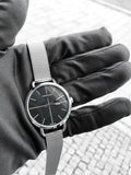 Calvin Klein Even Black Dial Silver Mesh Bracelet Watch for Women - K7B23121