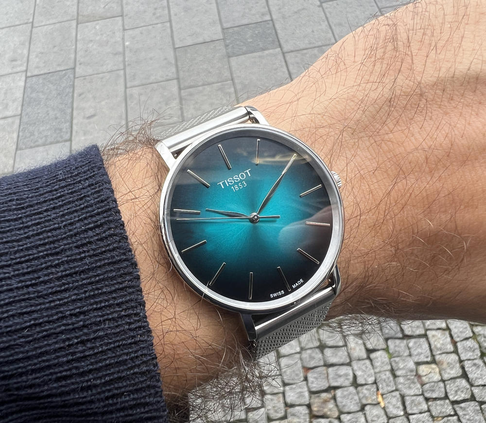 Tissot Everytime Gent Green Dial Silver Mesh Bracelet Watch for Men - T143.410.11.091.00 Buy Now By Tissot