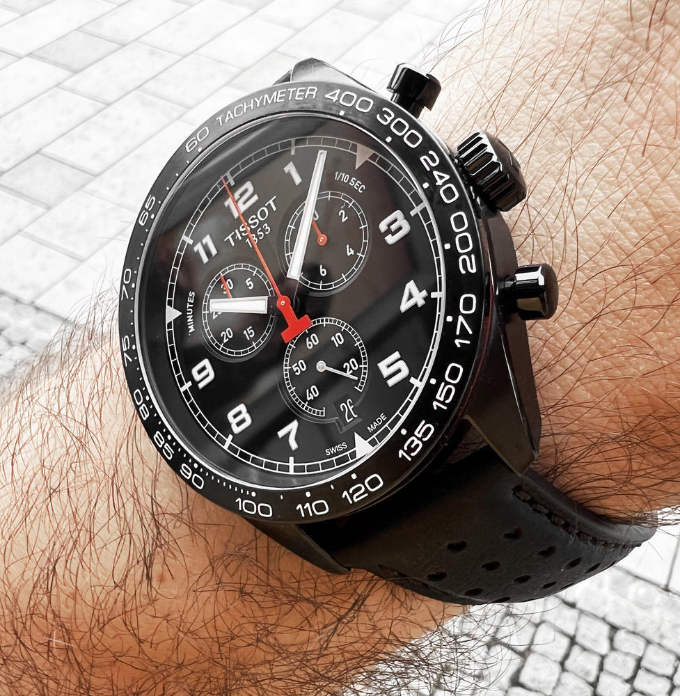 Tissot T Sport PRS 516 Chronograph Black Dial Black Leather Strap Watch for Men - T131.617.36.052.00 Buy Now By Tissot