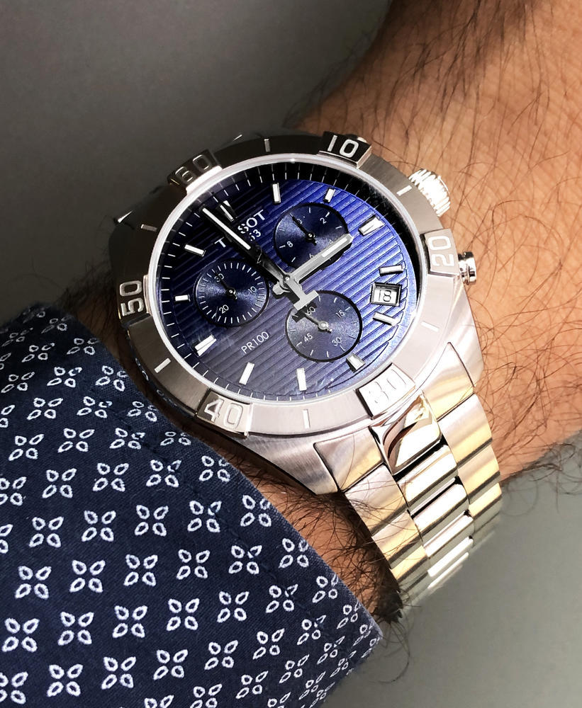 Tissot PR 100 Sport Quartz Chronograph Blue Dial Silver Steel Strap Watch For Men - T101.617.11.041.00 Buy Now By Tissot