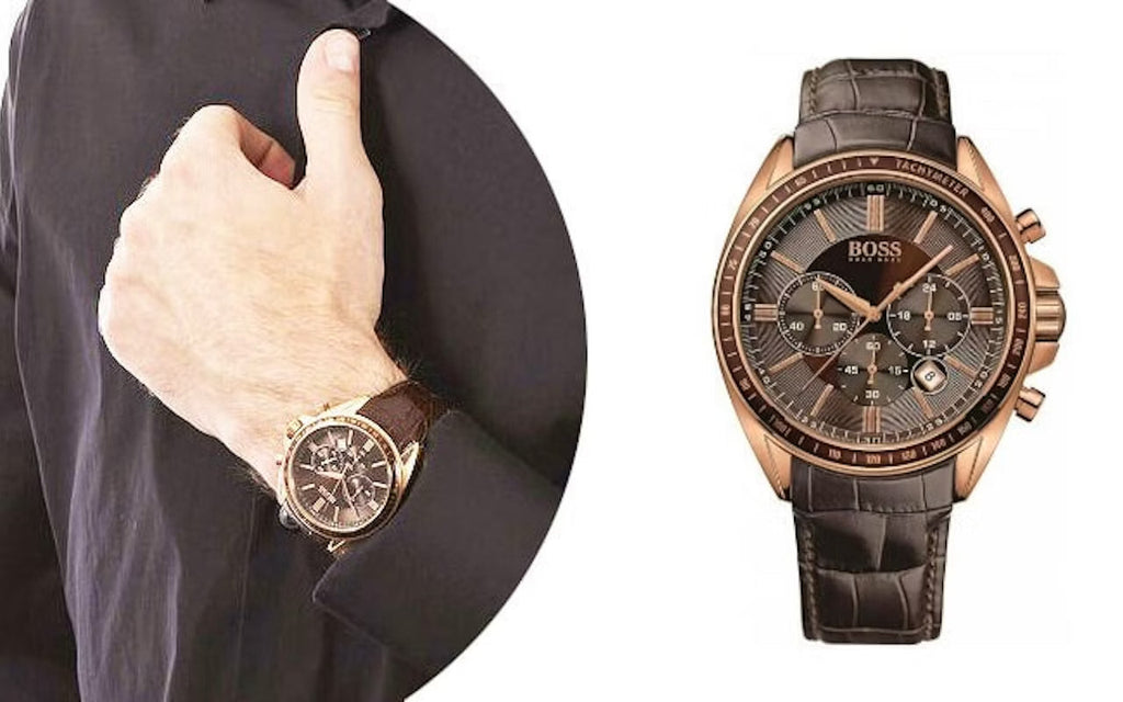 Hugo Boss Driver Chronograph Brown Dial Brown Leather Strap Watch For Men - HB1513093 Buy Now By Hugo Boss