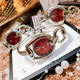 Gucci Horsebit Quartz Red Dial Silver Steel Strap Watch For Women - YA139502 Buy Now By Gucci