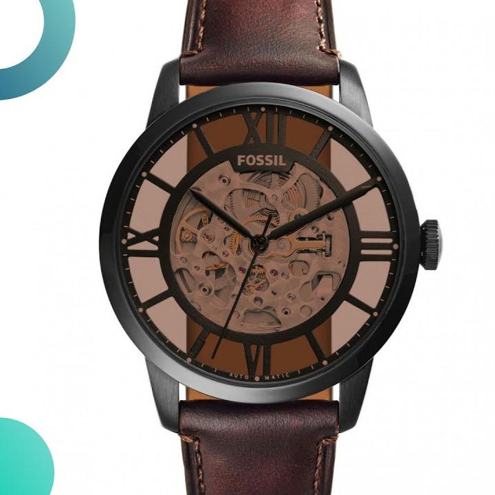 Fossil Townsman Automatic Skeleton Brown Dial Brown Leather Strap Watch for Men - ME3098 Buy Now By Fossil