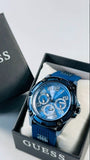 Guess Delta Blue Dial Blue Silicone Strap Watch for Men - GW0051G4 Buy Now By Guess