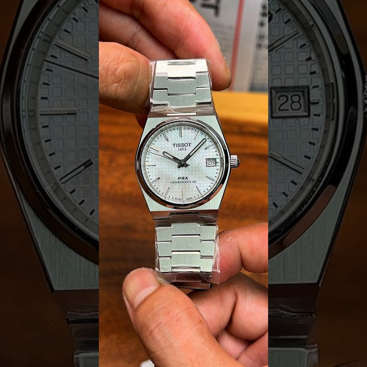 Tissot PRX Powermatic 80 White Dial Silver Steel Strap Watch for Men - T137.207.11.111.00