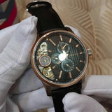 Fossil Twist Multi-Function Chronograph Black Dial Black Leather Strap Watch for Men - ME1099 Buy Now By Fossil