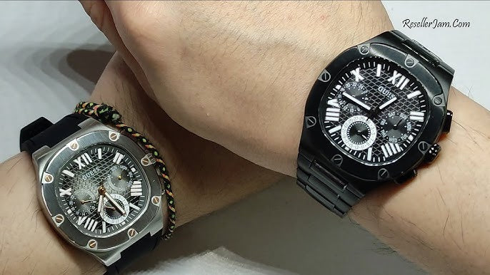 Guess Headline Chronograph Grey Dial Black Rubber Strap Watch for Men - GW0571G1 Buy Now By Guess