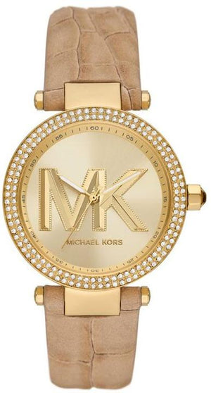 Michael Kors Parker Three-Hand Gold Dial Brown Leather Strap Watch For Women - MK4725 Buy Now By Michael Kors