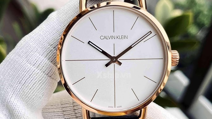 Calvin Klein Even White Dial Black Leather Strap Watch for Women - K7B216C6 Buy Now By Calvin Klein
