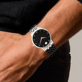 Movado Museum Classic Black Dial Silver Steel Strap Watch for Men - 0607199 Buy Now By Movado