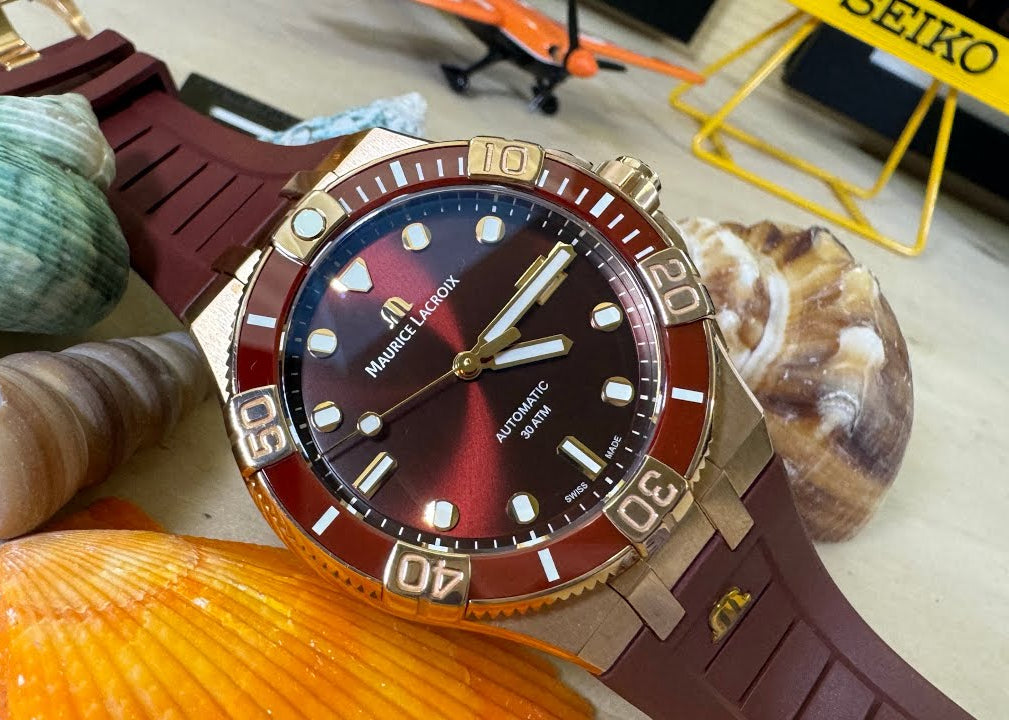 Maurice Lacroix Aikon Venturer Asia Special Edition Red Dial Red Rubber Strap Watch For Men - AI6058-BRZ6B-530-6 Buy Now By Maurice Lacroix