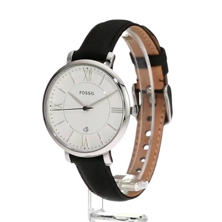 Fossil Jacqueline Quartz White Dial Black Leather Strap Watch for Women - ES3972 Buy Now By Fossil