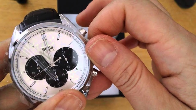 Hugo Boss Casual Chronograph Silver Dial Black Leather Strap Watch For Men - HB1512880 Buy Now By Hugo Boss