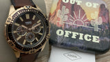 Fossil Garrett Chronograph Brown Dial Brown Leather Strap Watch for Men - FS5867 Buy Now By Fossil