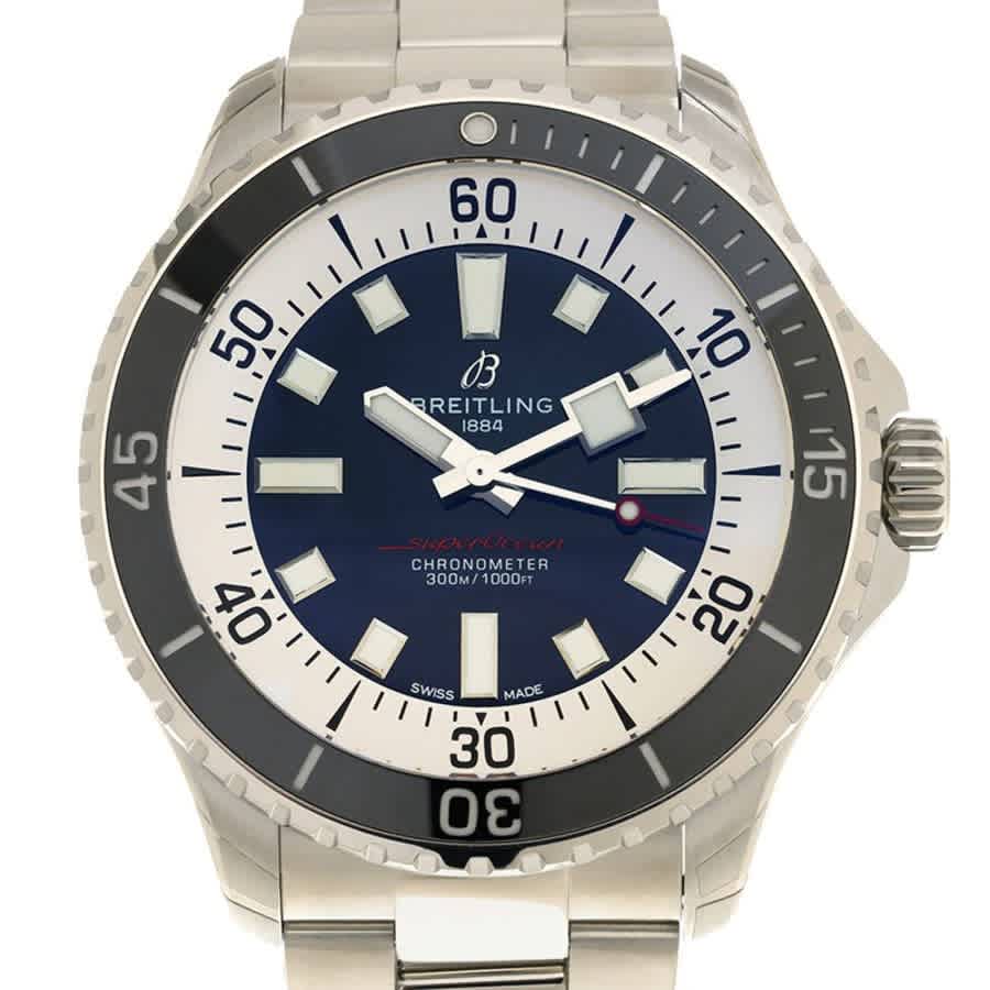 Breitling Superocean Automatic 44mm Blue Dial Silver Steel Strap Watch for Men - A17376211C1A1 Buy Now By Breitling