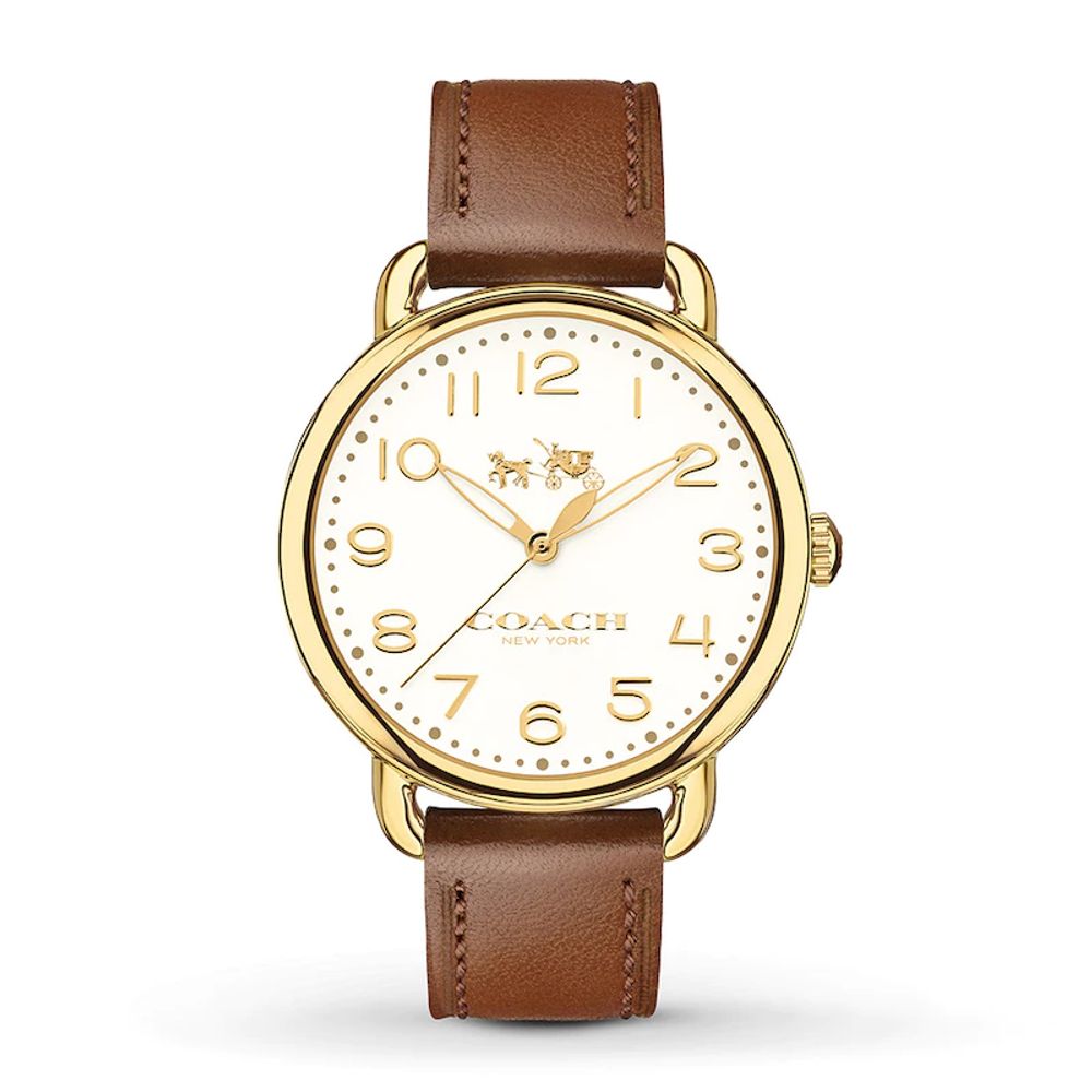 Coach Delancey White Dial Brown Leather Strap Watch for Women - 14502715 Buy Now By Coach
