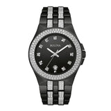 Bulova Crystal Collection Black Dial Two Tone Steel Strap Watch for Men - 98K101 Buy Now By Bulova