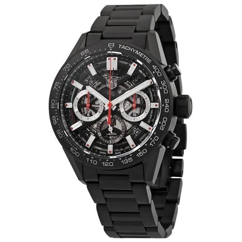 Tag Heuer Carrera Automatic Chronograph Black Dial Black Steel Strap Watch for Men - CBG2090.BH0661 Buy Now By Tag Heuer