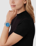 Michael Kors Runway Stop Hunger Blue Dial Silver Steel Strap Watch for Women - MK7427 Buy Now By Michael Kors