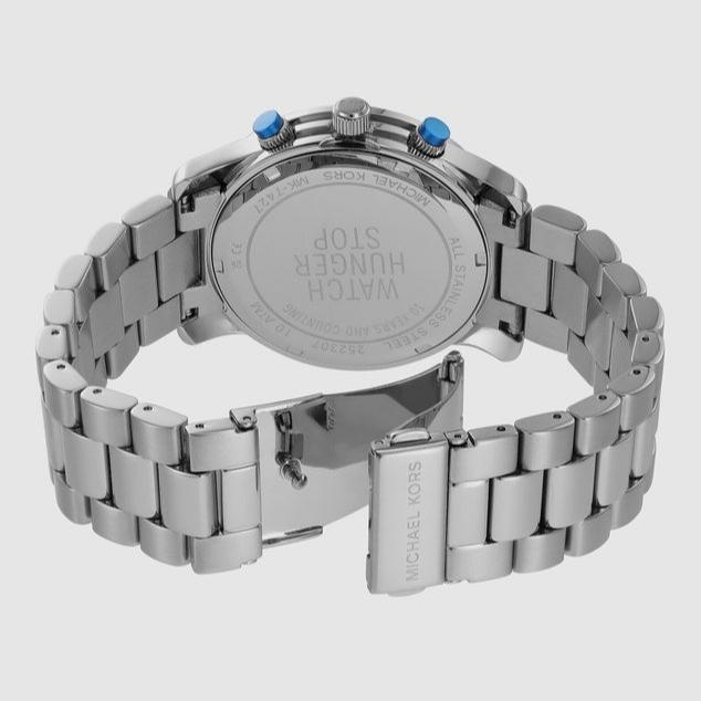 Michael Kors Runway Stop Hunger Blue Dial Silver Steel Strap Watch for Women - MK7427 Buy Now By Michael Kors